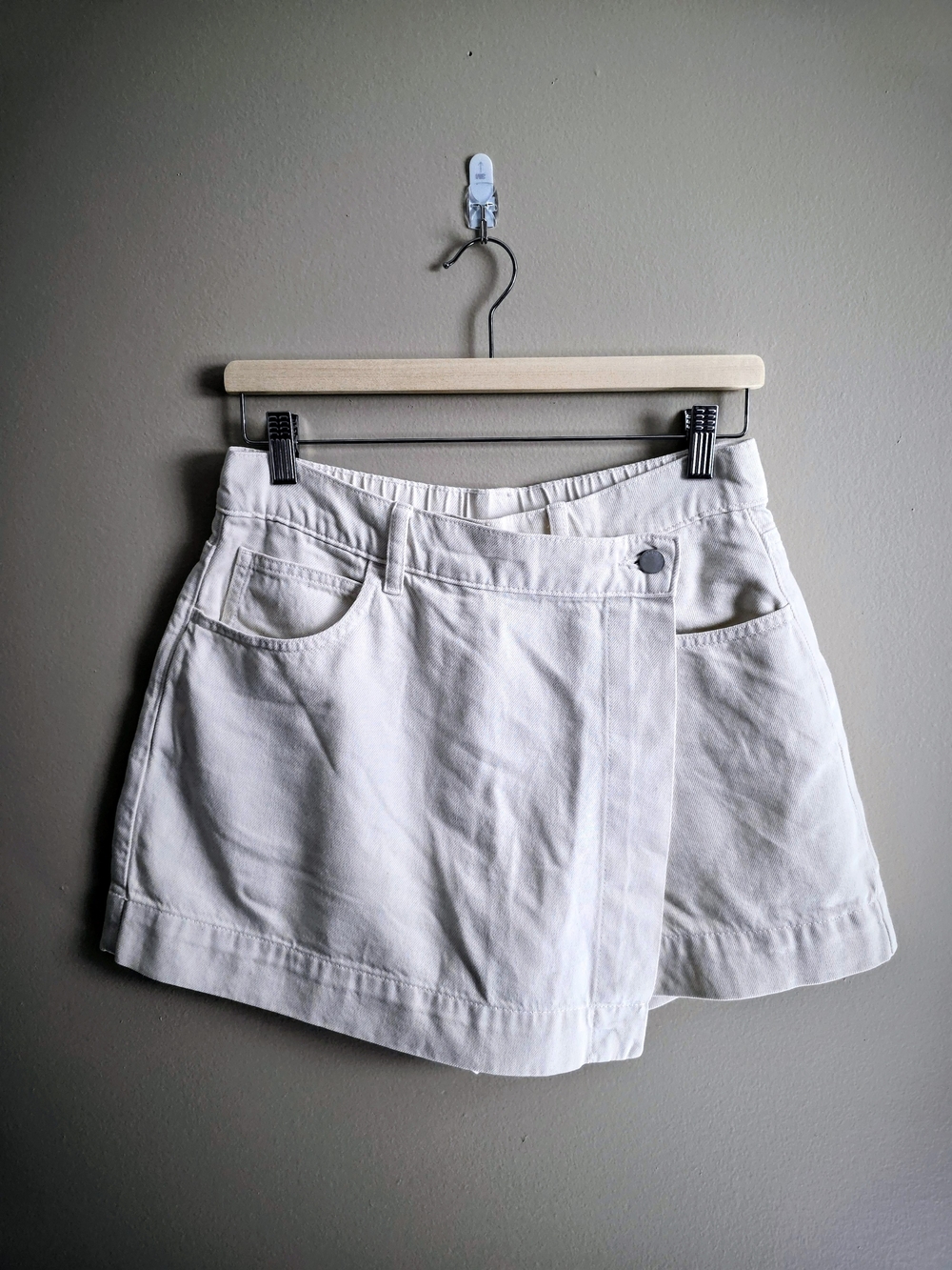 Uniqlo White Denim Wrap Skort